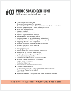 FMTCD Photo Scavenger Hunt List